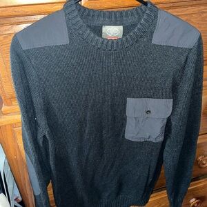 St. John's Bay Men's Black Crewneck Sweater with Pocket